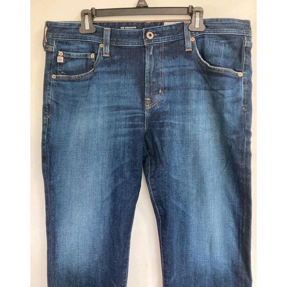 Adriano Goldschmied Jeans Mens 36x34 Graduate Blue Dark Wash Denim Casual - Picture 2 of 9